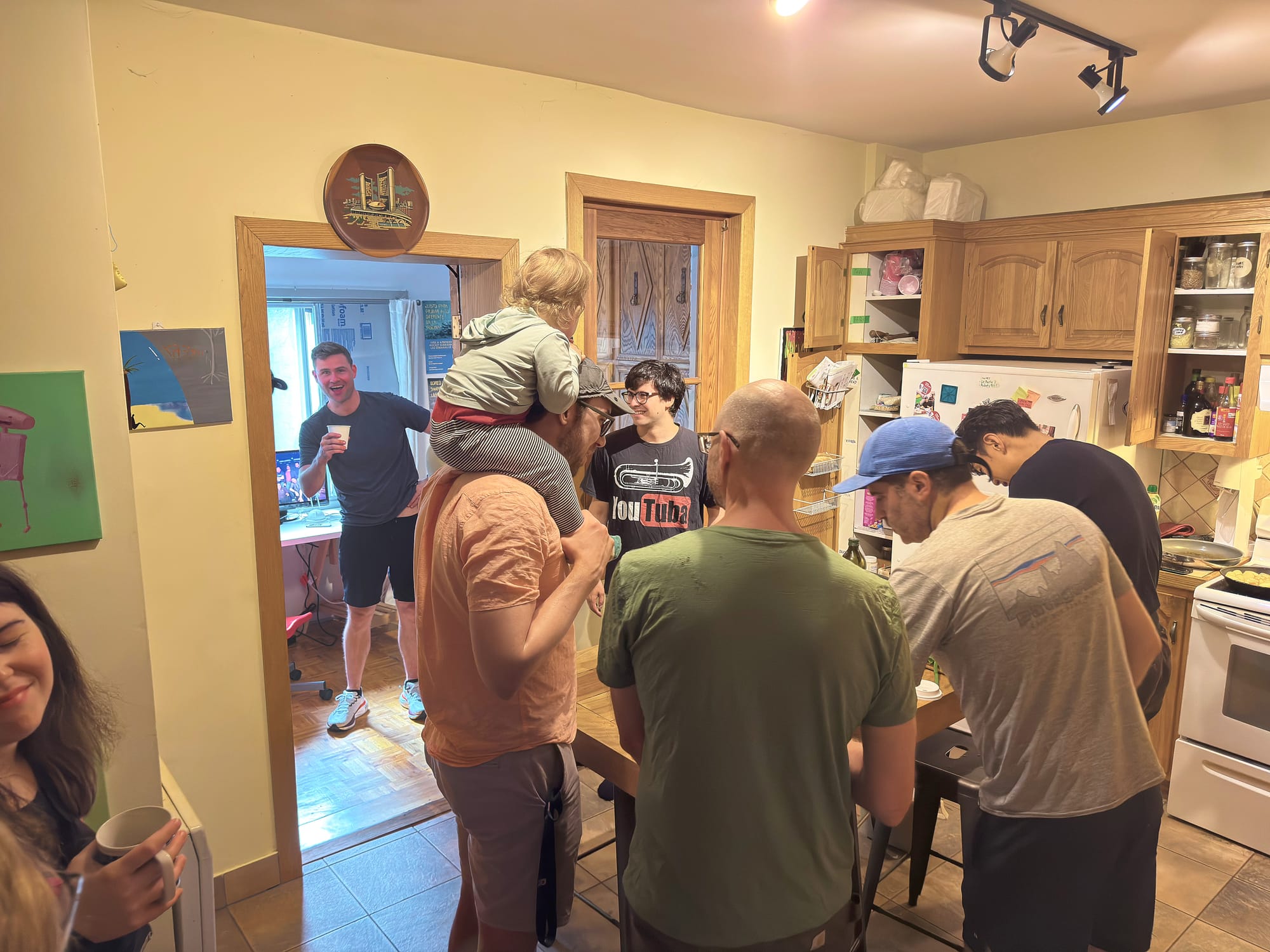 Pictures of volunteers preparing the HQ