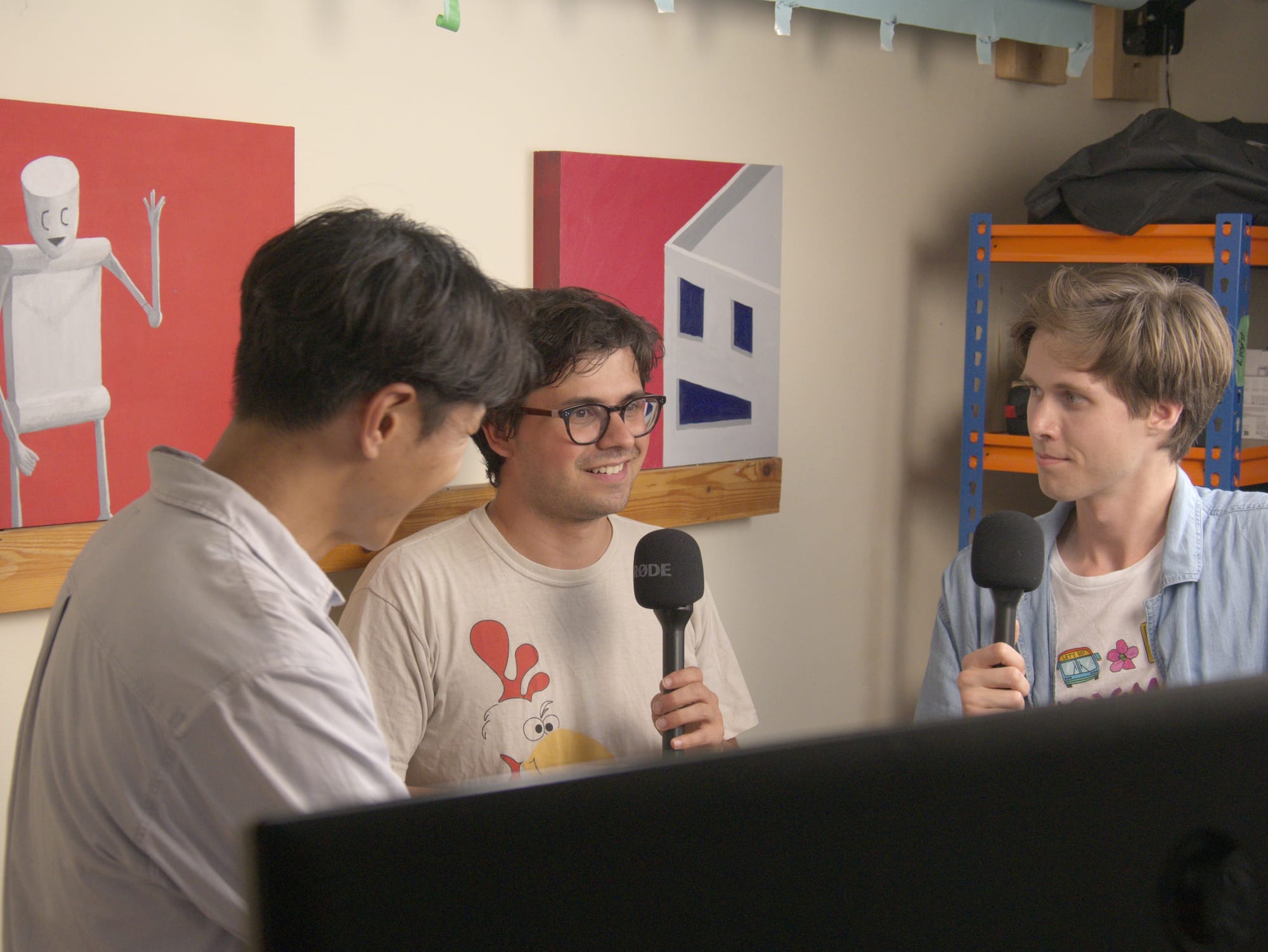 Pictures of volunteers preparing the HQ