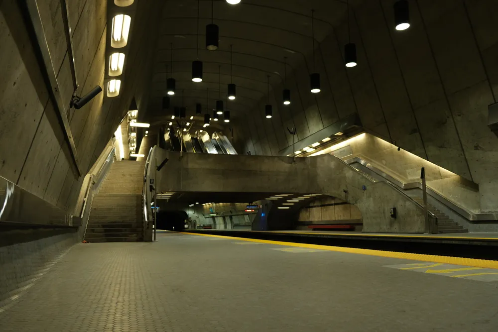 The beautiful stairs of the Radisson metro station
